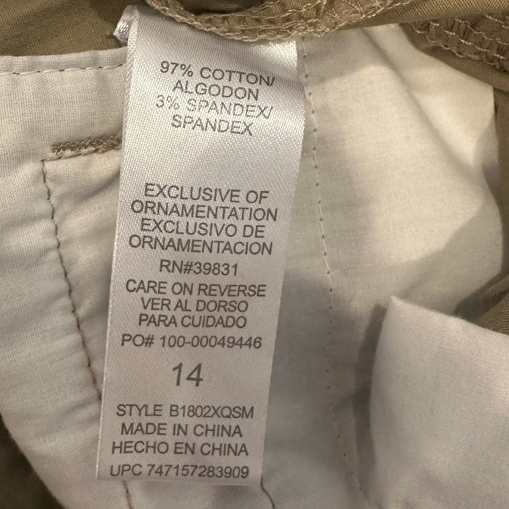 NWT Democracy Cargo Pants Curve Equality Stretch Waist Leg Ties Neutral Sz 14 - Picture 8 of 9